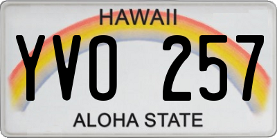 HI license plate YVO257