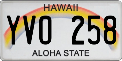 HI license plate YVO258
