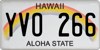 HI license plate YVO266