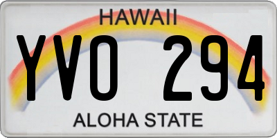 HI license plate YVO294