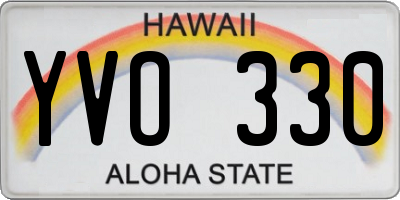 HI license plate YVO330