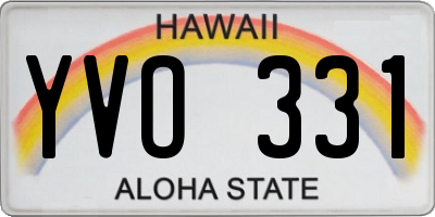 HI license plate YVO331
