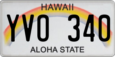 HI license plate YVO340