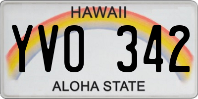 HI license plate YVO342