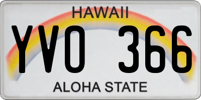 HI license plate YVO366