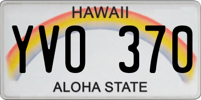 HI license plate YVO370