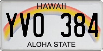 HI license plate YVO384