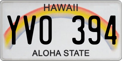 HI license plate YVO394