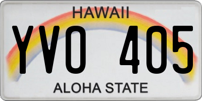 HI license plate YVO405