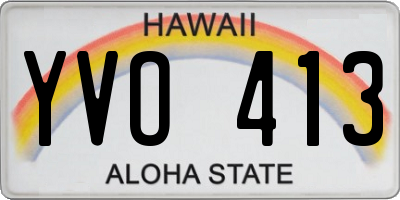 HI license plate YVO413