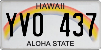 HI license plate YVO437