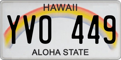 HI license plate YVO449