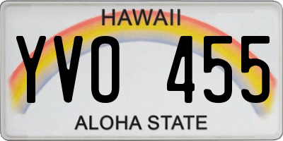 HI license plate YVO455