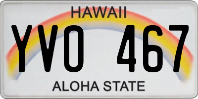HI license plate YVO467