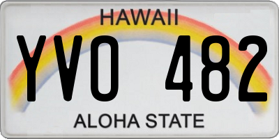 HI license plate YVO482