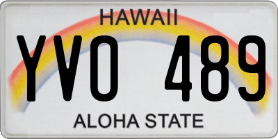 HI license plate YVO489