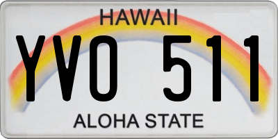 HI license plate YVO511