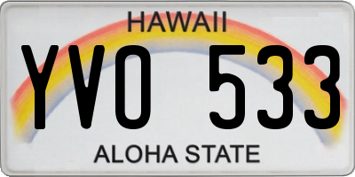 HI license plate YVO533