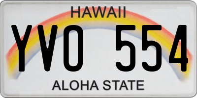 HI license plate YVO554