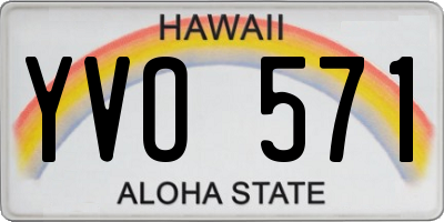 HI license plate YVO571
