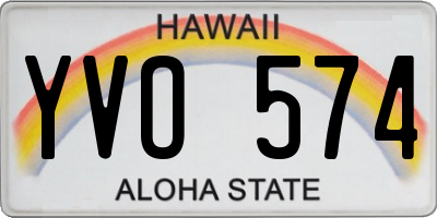 HI license plate YVO574