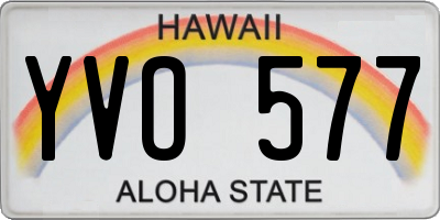HI license plate YVO577