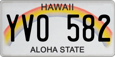 HI license plate YVO582