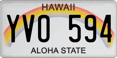 HI license plate YVO594