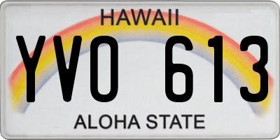 HI license plate YVO613