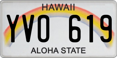 HI license plate YVO619