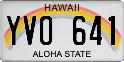 HI license plate YVO641