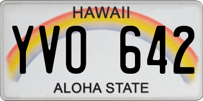 HI license plate YVO642
