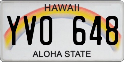 HI license plate YVO648