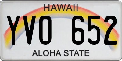 HI license plate YVO652