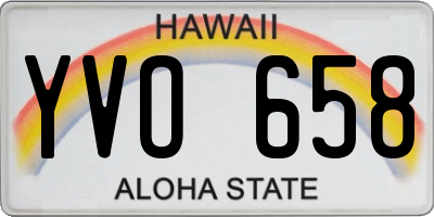 HI license plate YVO658