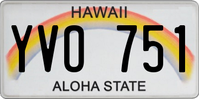 HI license plate YVO751
