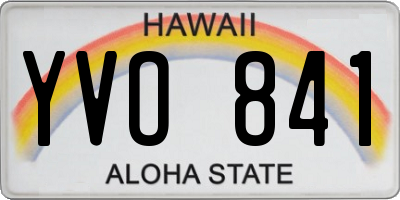 HI license plate YVO841