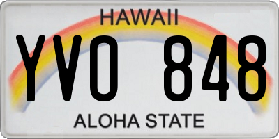HI license plate YVO848