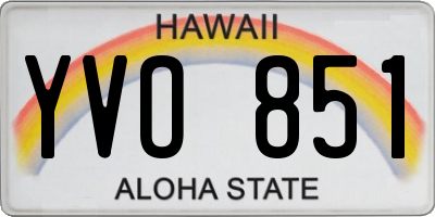 HI license plate YVO851