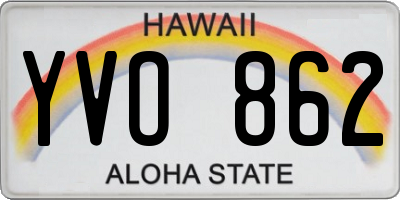 HI license plate YVO862
