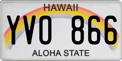 HI license plate YVO866