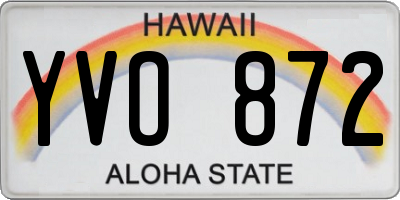 HI license plate YVO872