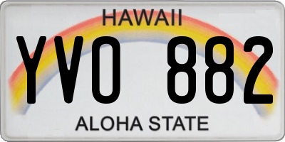 HI license plate YVO882