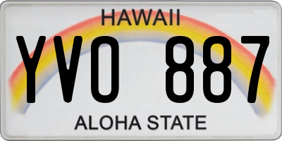 HI license plate YVO887