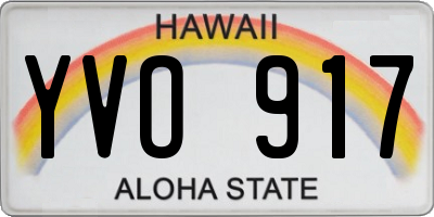 HI license plate YVO917