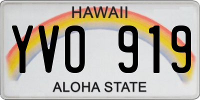HI license plate YVO919