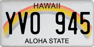 HI license plate YVO945