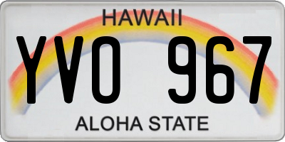 HI license plate YVO967