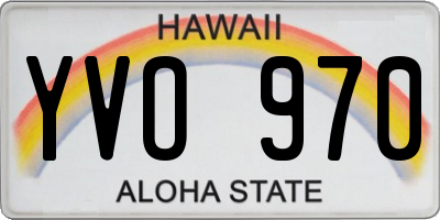 HI license plate YVO970
