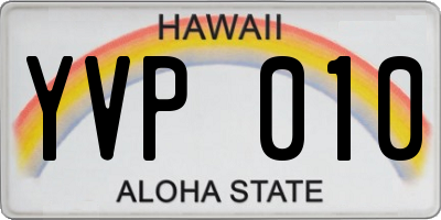 HI license plate YVP010